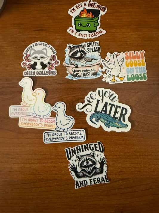 Hot Mess Spicy Disaster Sticker-1 decal (2" approx size)