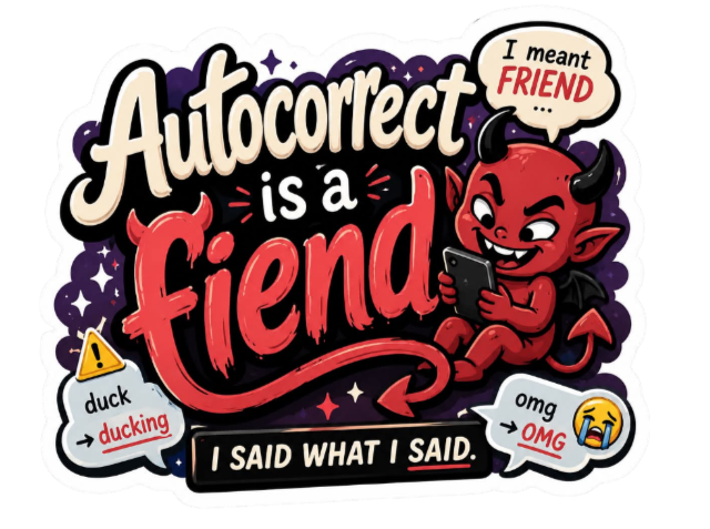 Autocorrect is a fiend sticker