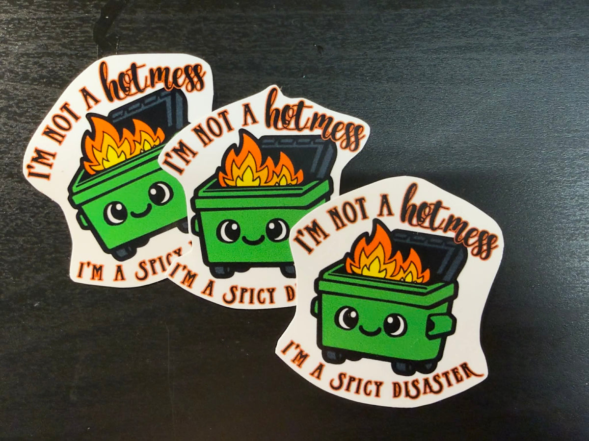 Hot Mess Spicy Disaster Sticker-1 decal (2" approx size)