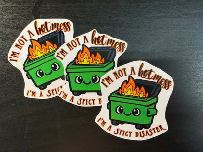 Hot Mess Spicy Disaster Sticker-1 decal (2" approx size)