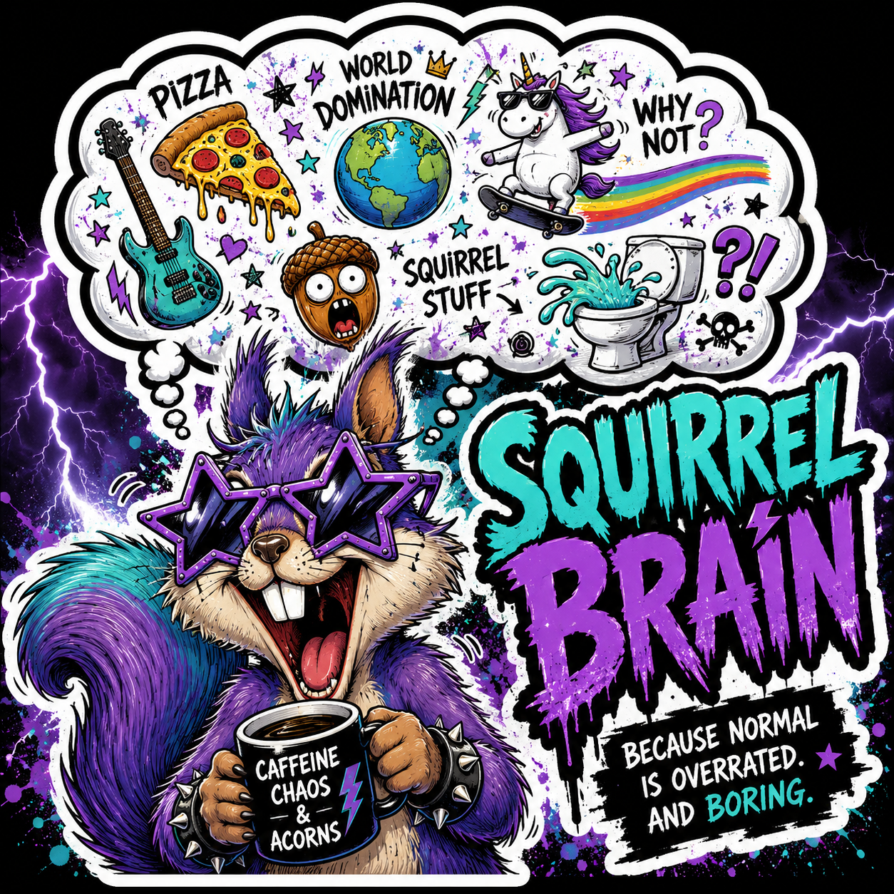 Squirrel Brain Sticker