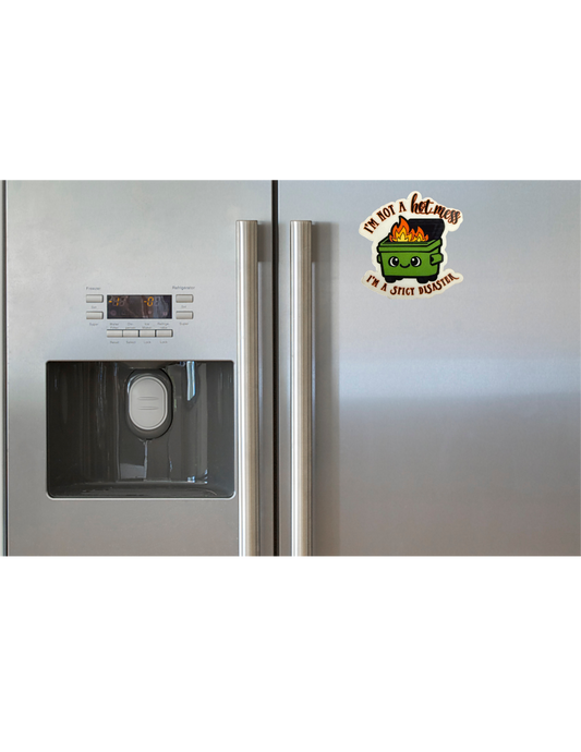 Hot Mess Spicy Disaster Sticker-1 decal (2" approx size)